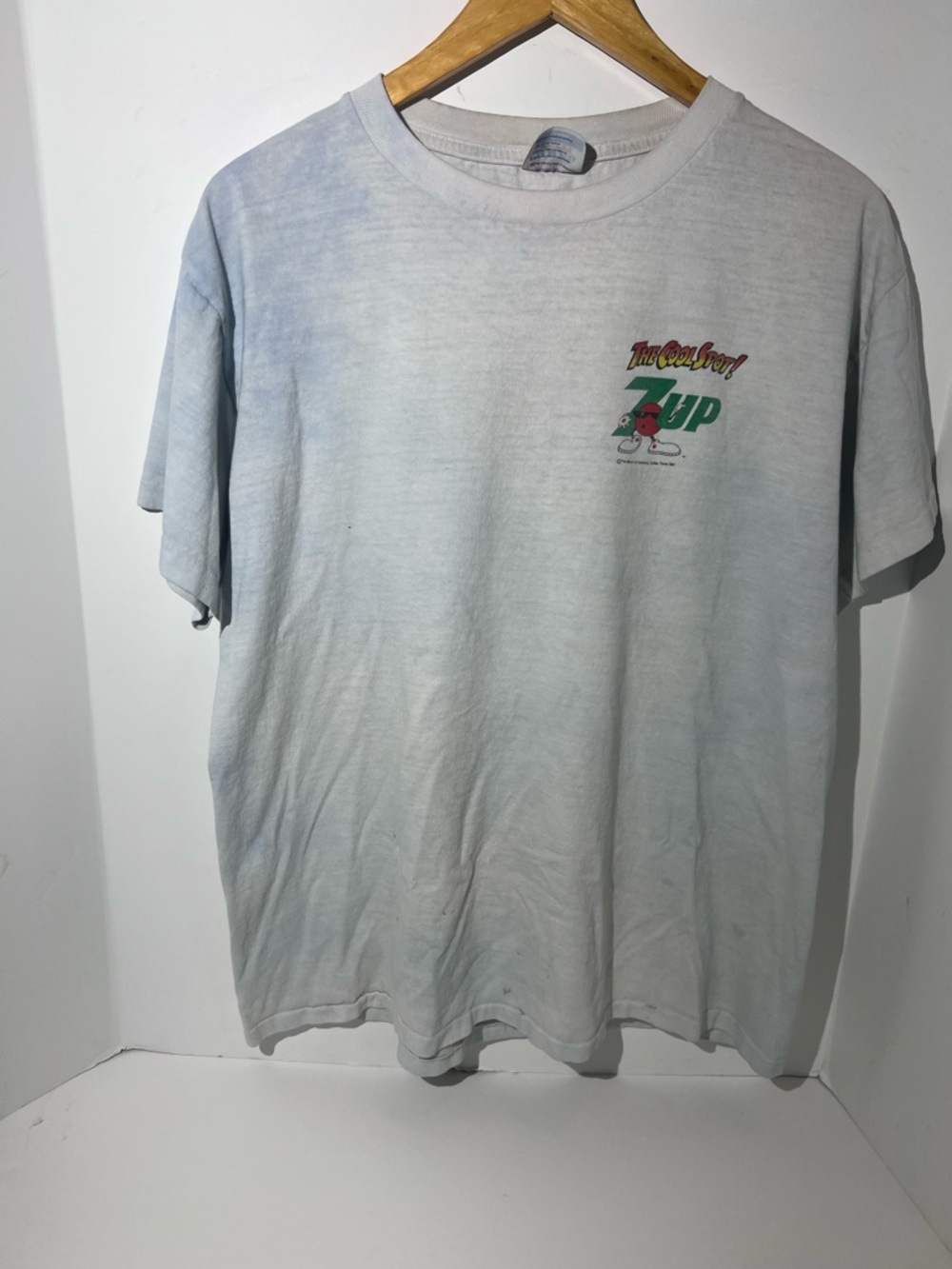 Vintage 1991 7 up promo the cool spot shirt Distressed